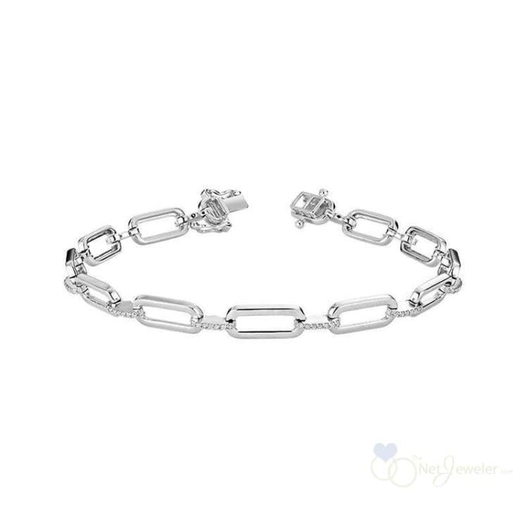 Paper Clip Diamond Bracelet-RNB Jewellery