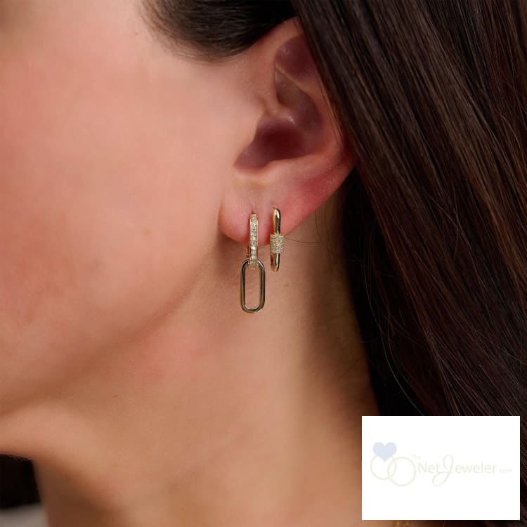 Paper Clip Diamond Drop Earrings - Thenetjeweler