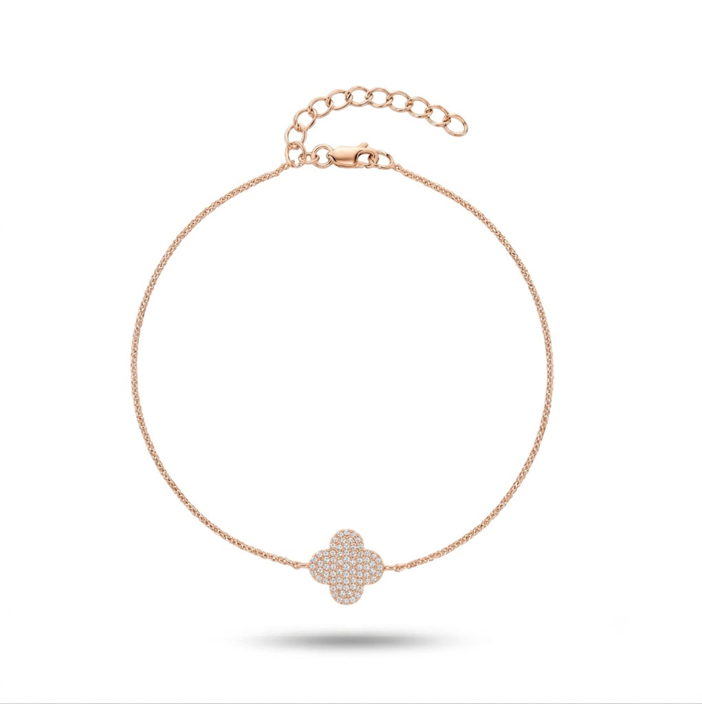 Diamond Clover Bracelet-The Net Jeweler