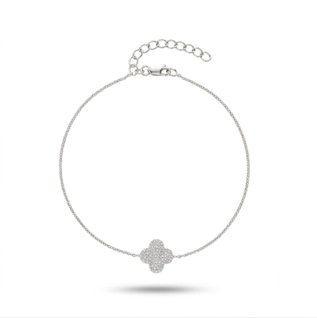 Diamond Clover Bracelet-The Net Jeweler