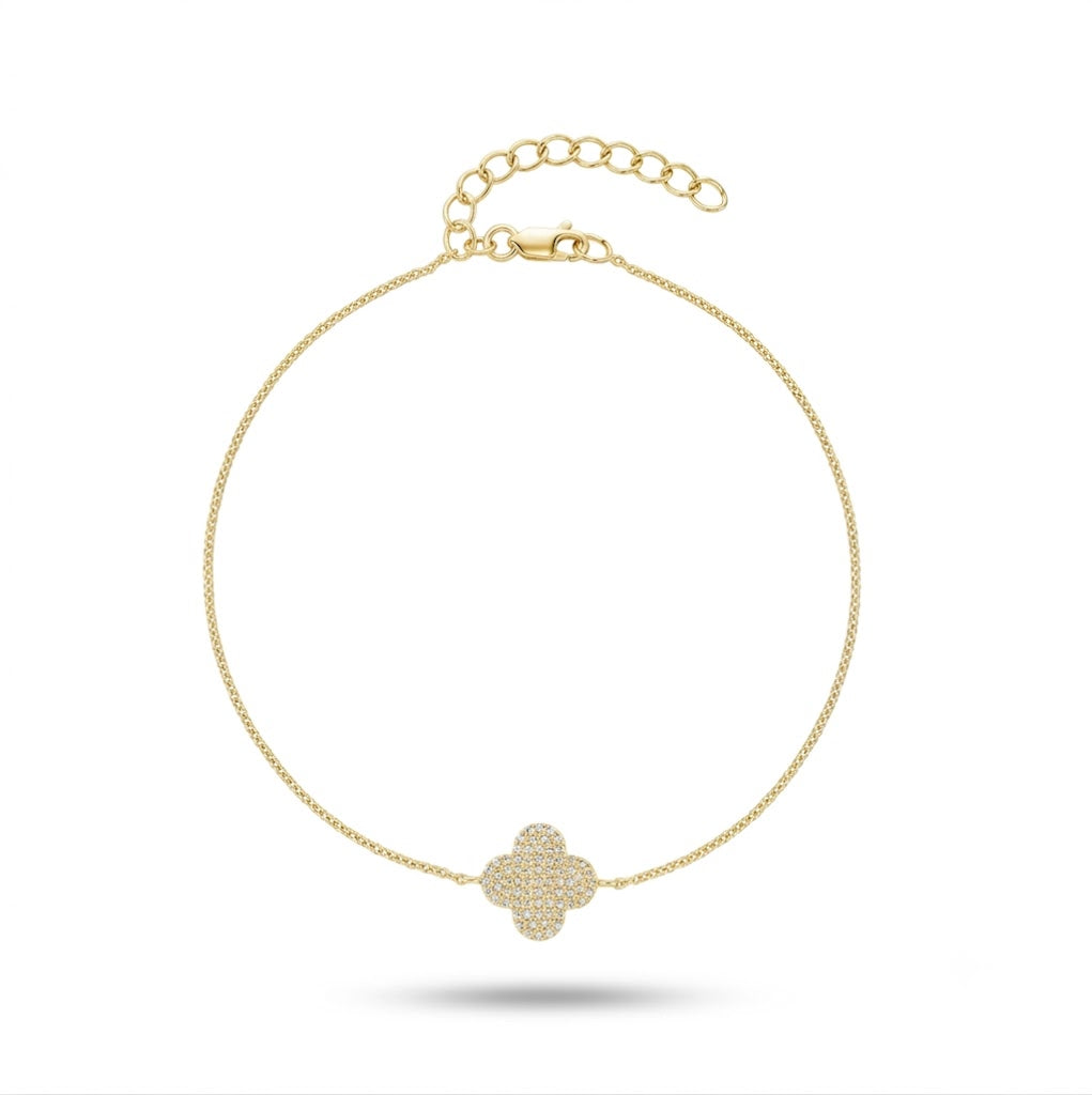 Diamond Clover Bracelet-The Net Jeweler