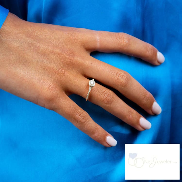Pave Cushion Halo Diamond Ring-RNB Jewellery