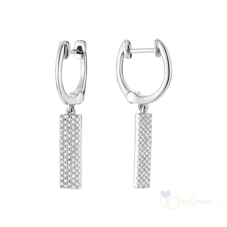 Pave Plate Diamond Dangle Earrings-RNB Jewellery