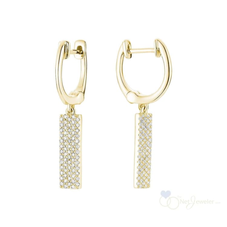 Pave Plate Diamond Dangle Earrings-RNB Jewellery