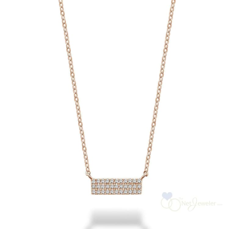 Bar Plate Diamond Necklace-RNB Jewellery