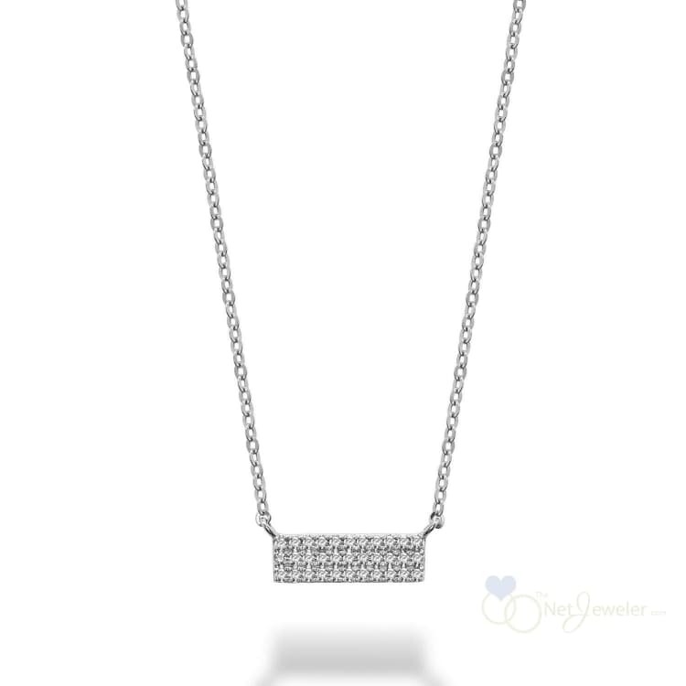 Bar Plate Diamond Necklace-RNB Jewellery