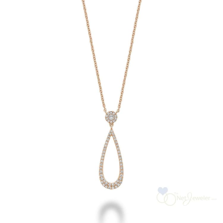Drop Halo Diamond Necklace-RNB Jewellery
