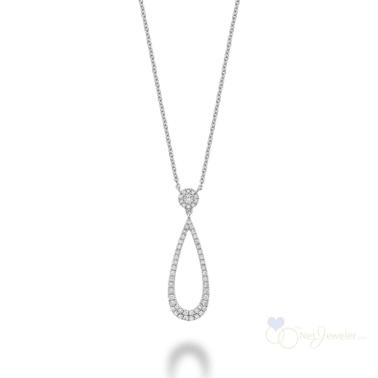 Drop Halo Diamond Necklace-RNB Jewellery