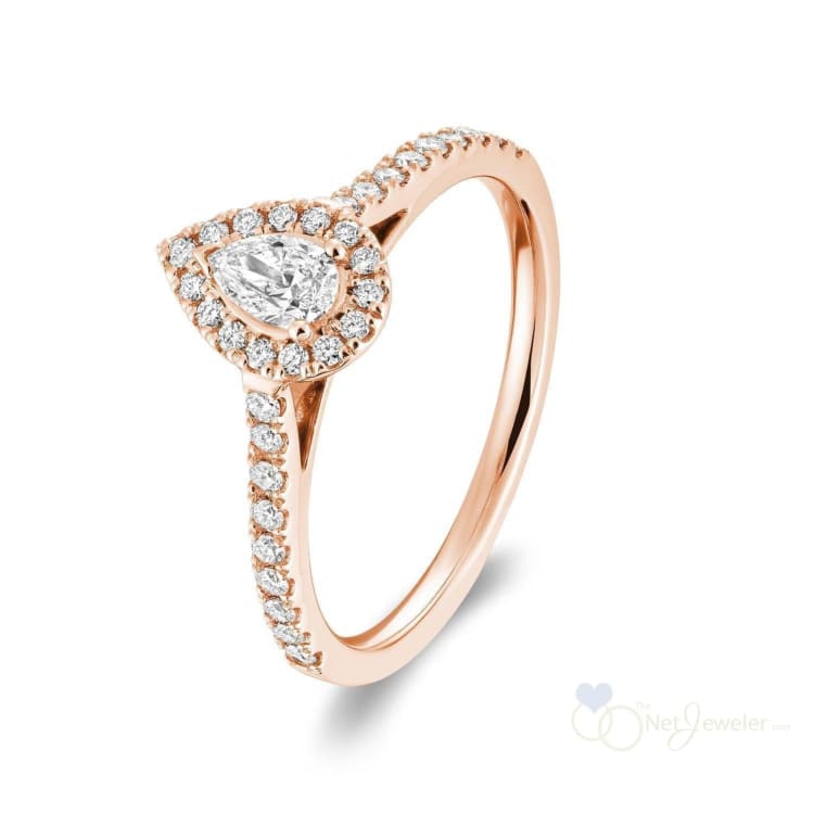 Pear Shape Halo Diamond Engagement Ring-RNB Jewellery