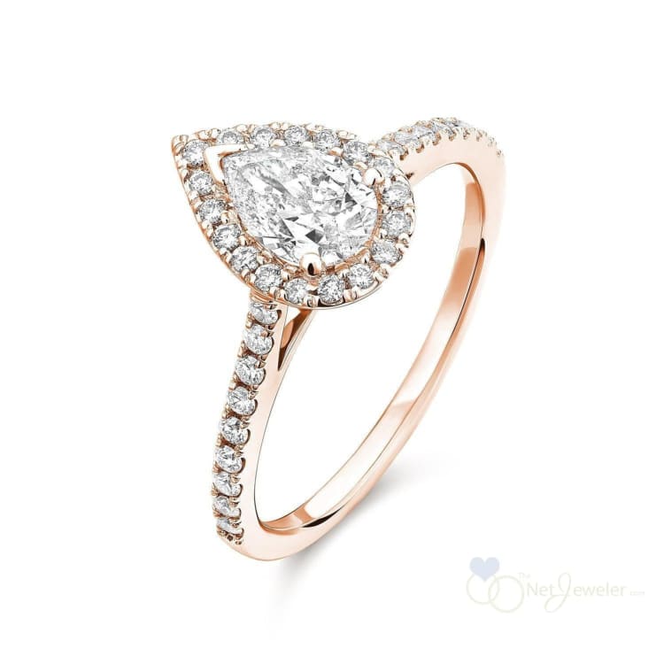 Pear Shape Halo Diamond Engagement Ring-RNB Jewellery