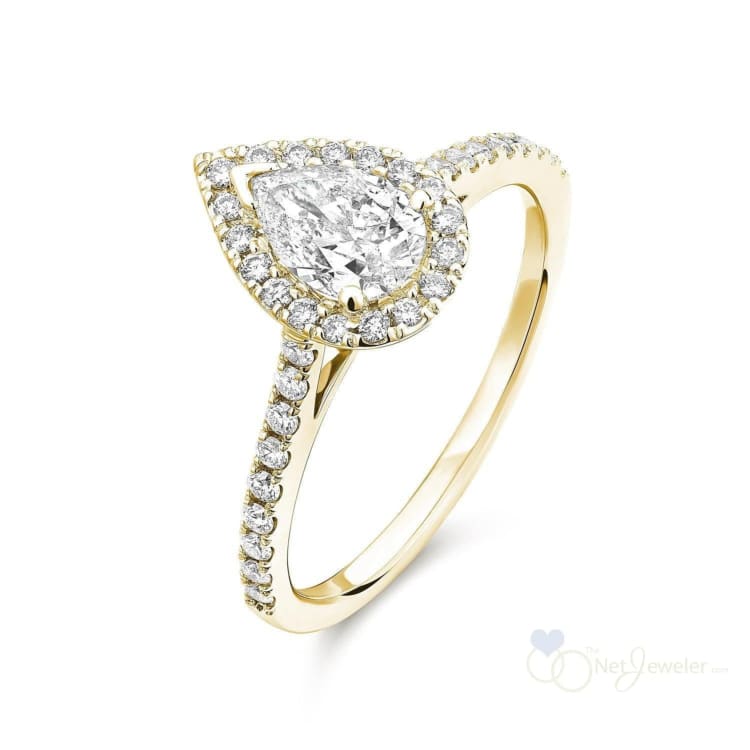 Pear Shape Halo Diamond Engagement Ring-RNB Jewellery
