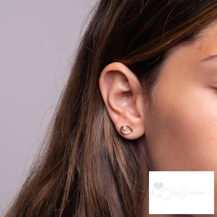 Pear Shaped Illusion Diamond Stud Earrings-RNB Jewellery