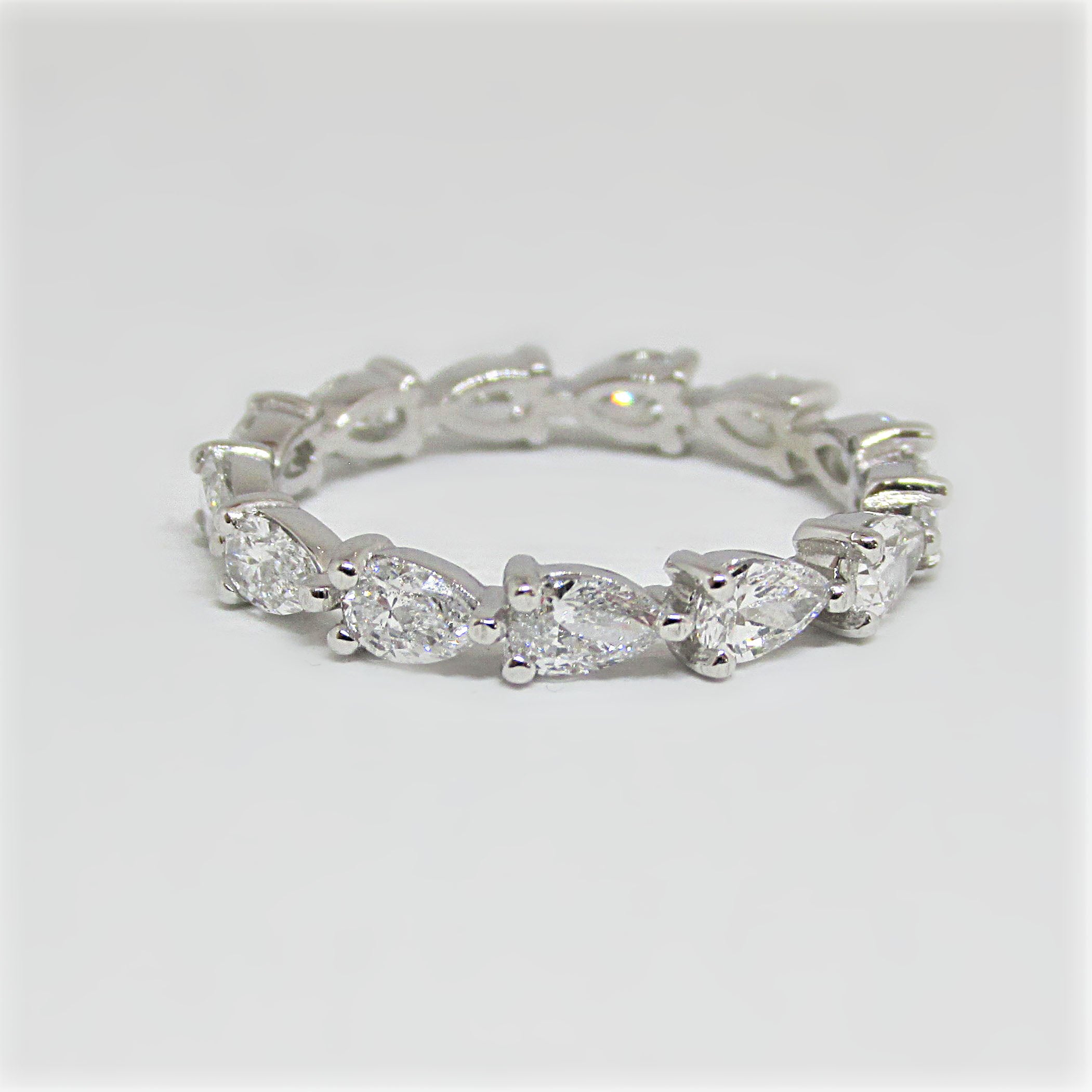 Pear Lab Grown Diamond Eternity Band White Gold - Thenetjeweler