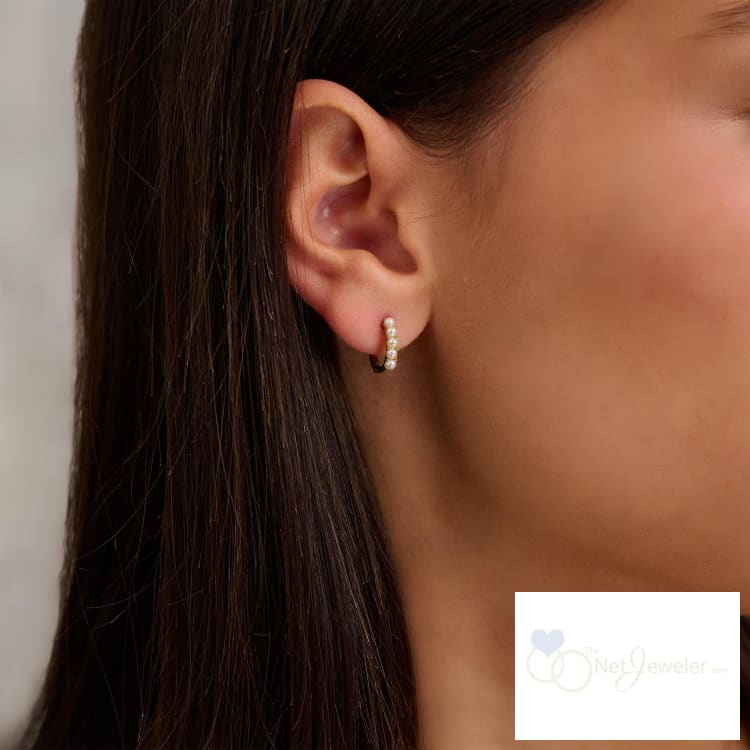 Pearl Huggie Earrings - Earrings