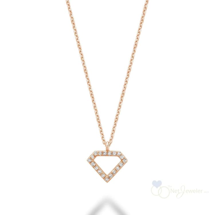 Petite Diamond Shape Diamond Pendant-RNB Jewellery