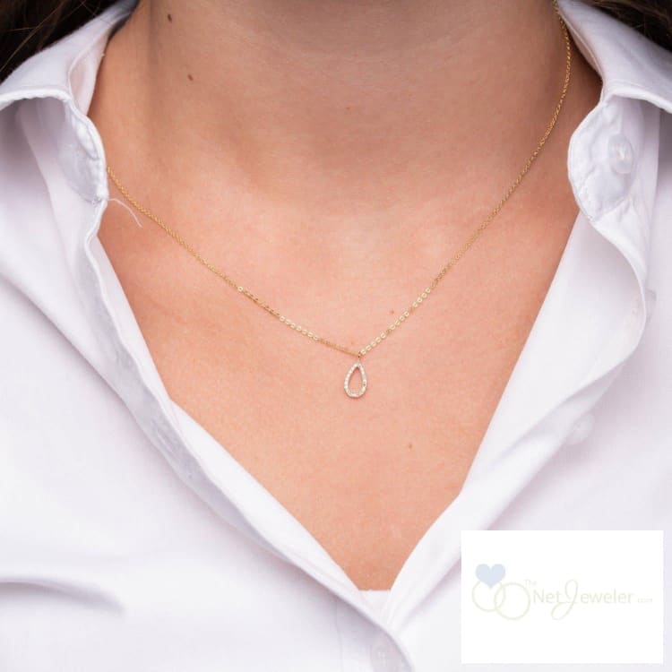 Petite Pear Shape Diamond Pendant-RNB Jewellery
