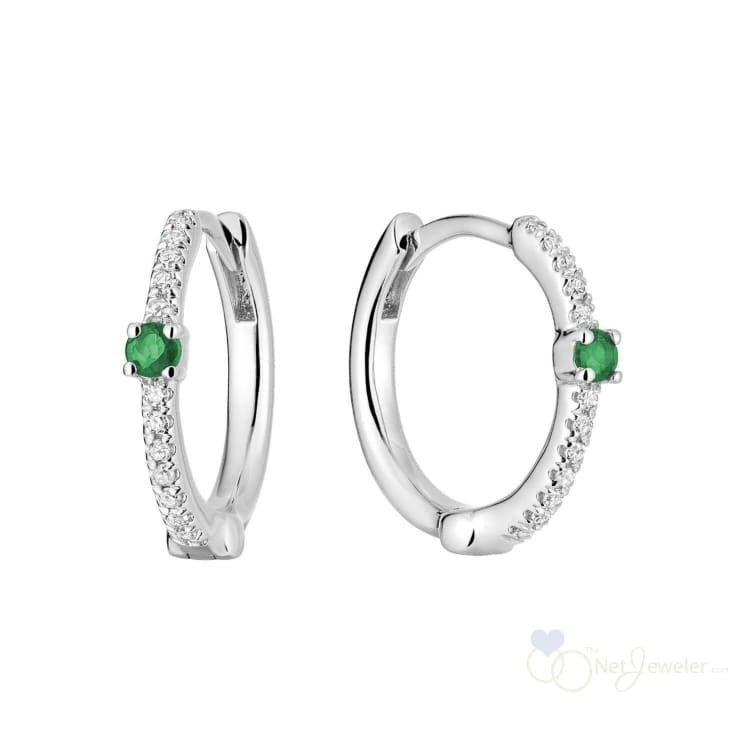 Precious Stone and Diamond Huggie Earrings-RNB Jewellery