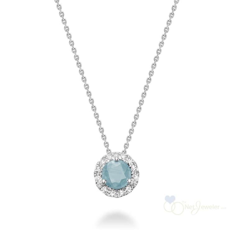 Precious Stone & Diamond Halo Pendant-RNB Jewellery
