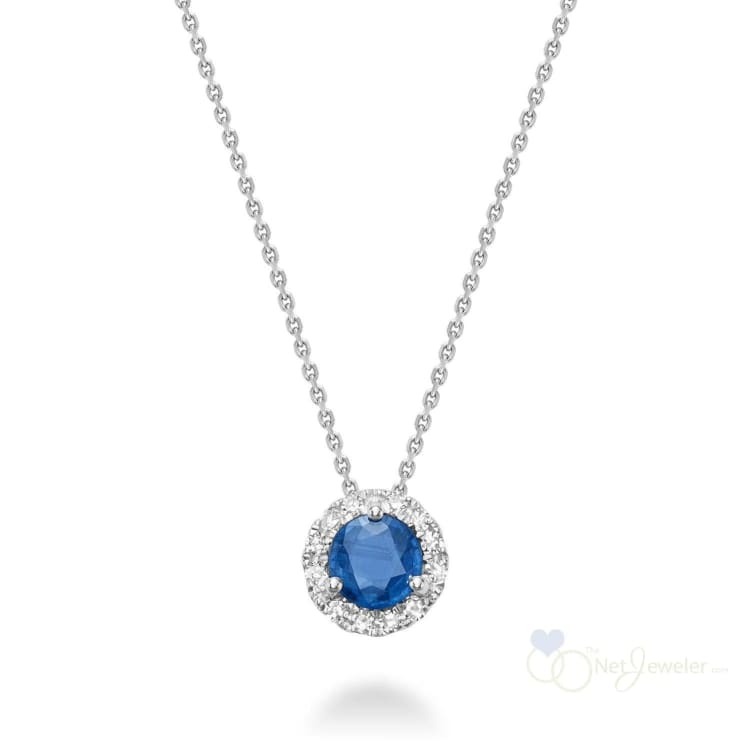 Precious Stone & Diamond Halo Pendant-RNB Jewellery