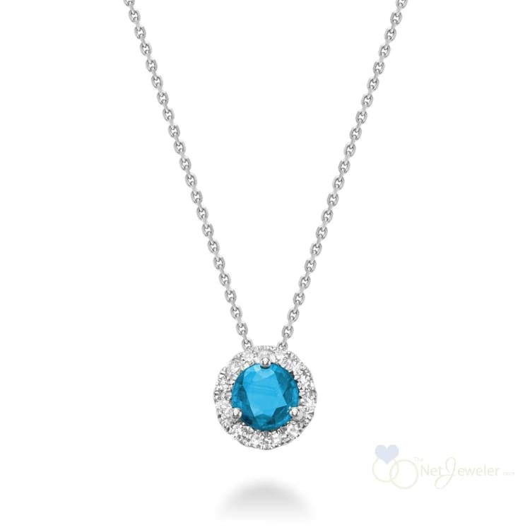 Precious Stone & Diamond Halo Pendant-RNB Jewellery