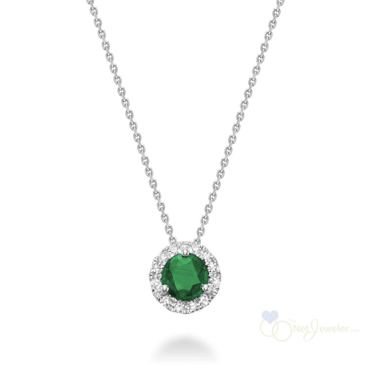 Precious Stone & Diamond Halo Pendant-RNB Jewellery