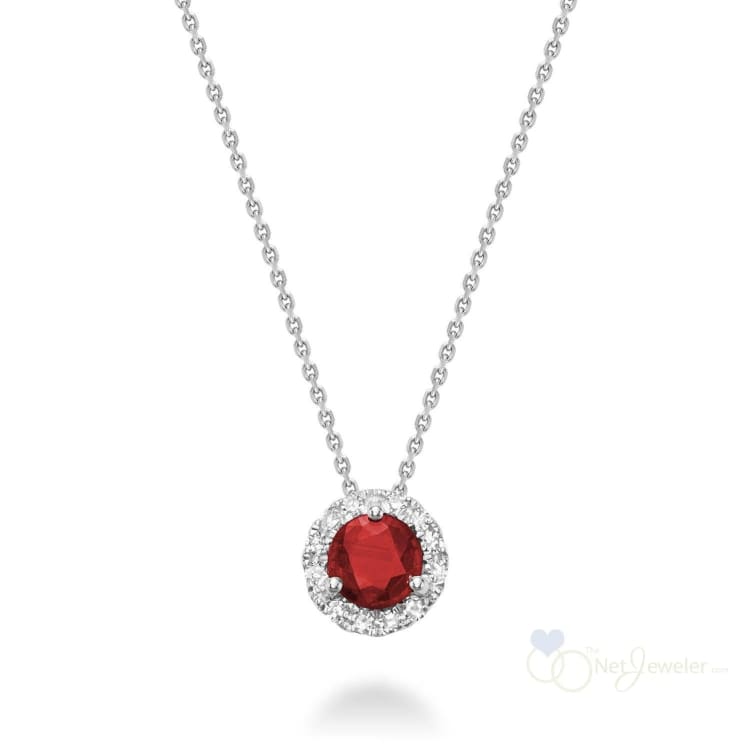 Precious Stone & Diamond Halo Pendant-RNB Jewellery