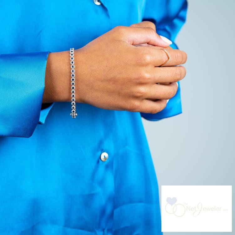 Precious Stone & Diamond Martini Setting Bracelet-RNB Jewellery