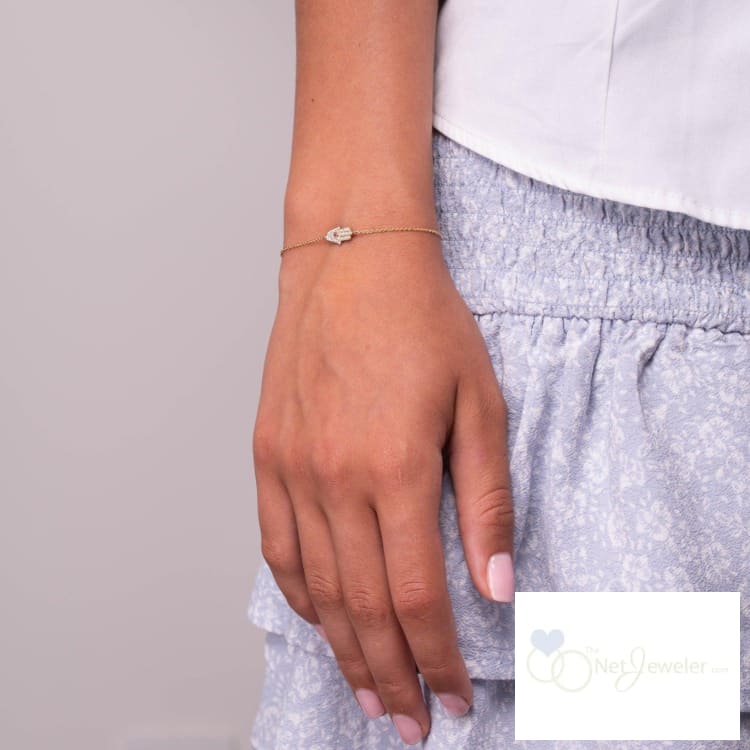 Precious Stone & Diamond Hamsa Bracelet-RNB Jewellery