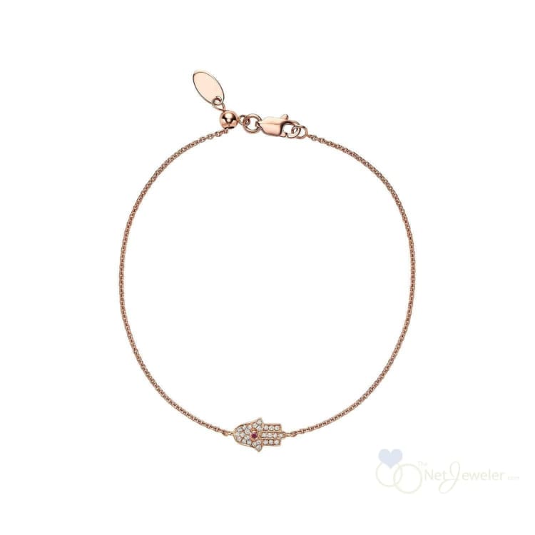 Precious Stone & Diamond Hamsa Bracelet-RNB Jewellery