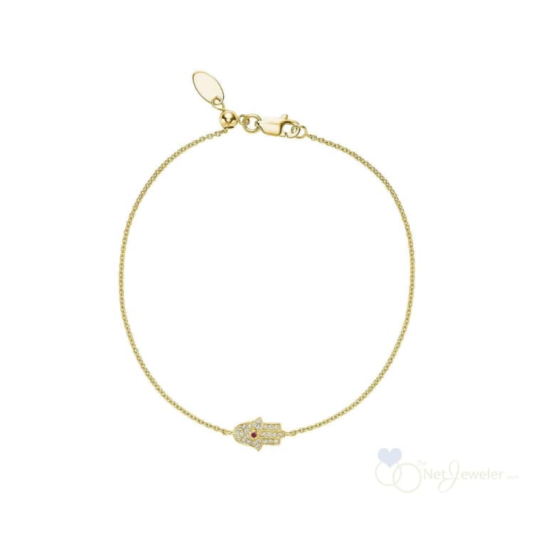 Precious Stone & Diamond Hamsa Bracelet-RNB Jewellery