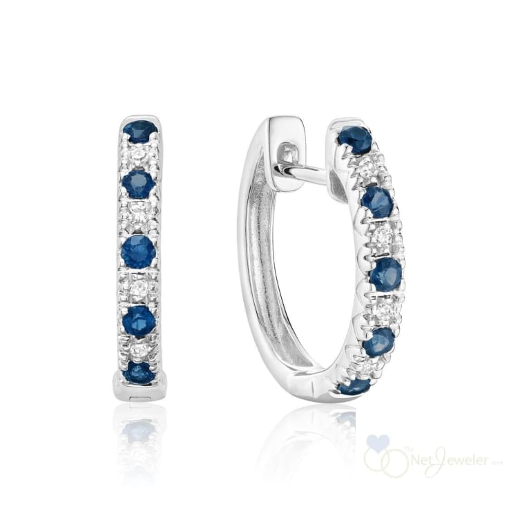 Precious Stone & Diamond Huggie Earrings-RNB Jewellery