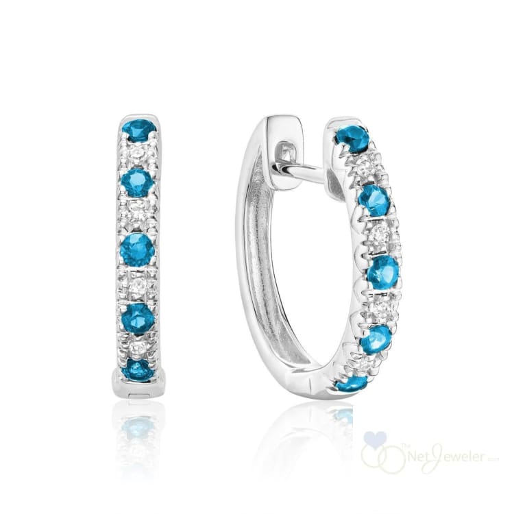 Precious Stone & Diamond Huggie Earrings-RNB Jewellery