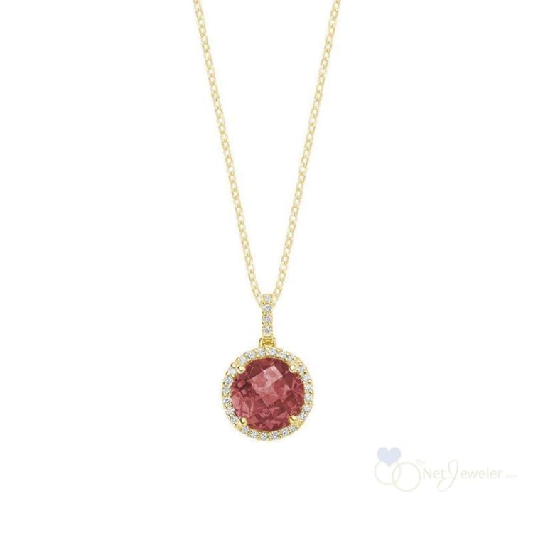 Precious Stone & Halo Diamond Pendant-RNB Jewellery