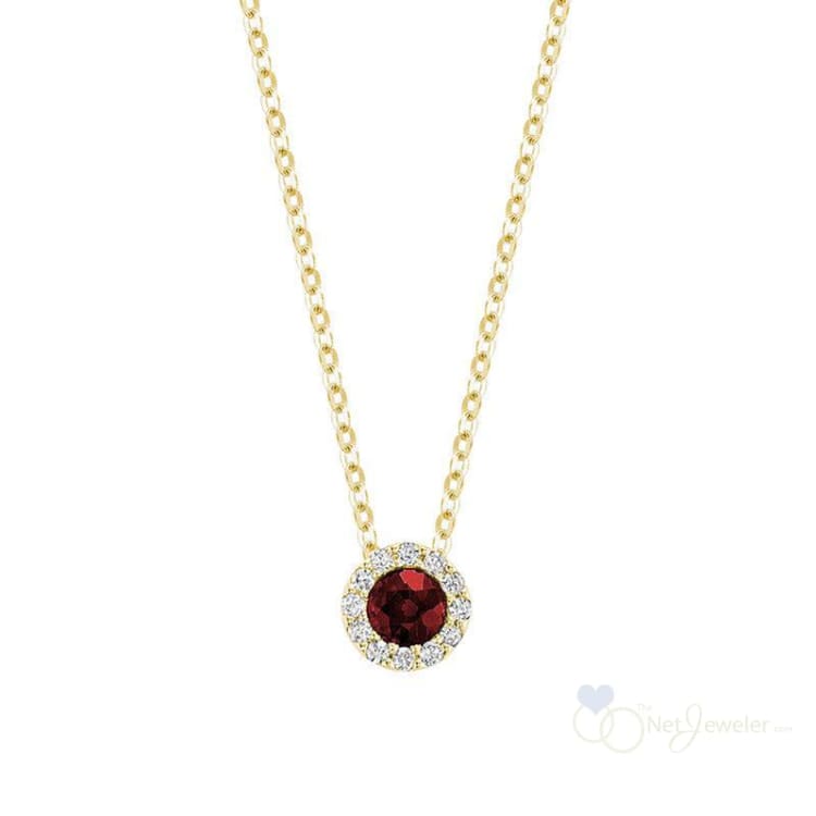 Precious Stone & Halo Diamond Pendant-RNB Jewellery
