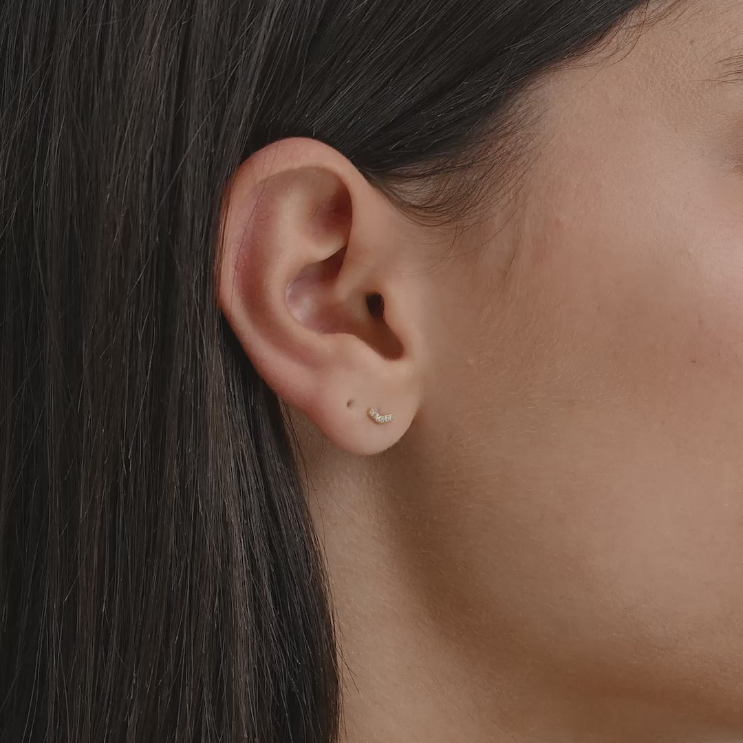 10k Gold Chevron Diamond Stud Earrings - Thenetjeweler