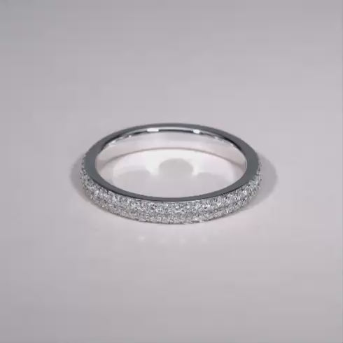 1.05ct Round Diamond Two Row Pave Eternity Ring - Thenetjeweler