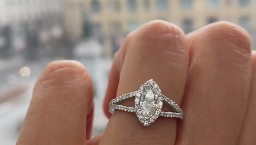 diamond maruise halo ring