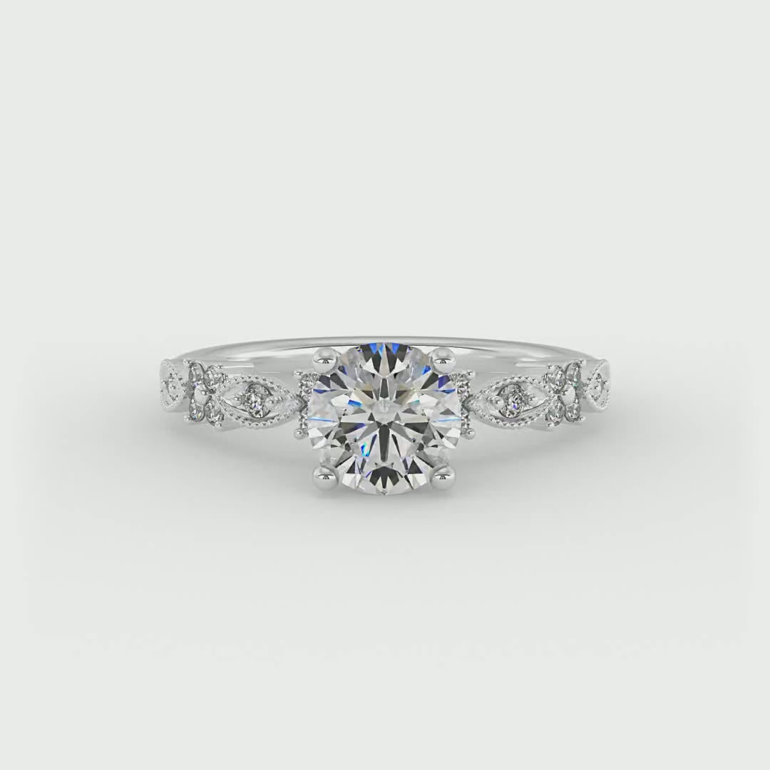 Floral Diamond Engagement Ring 1.30 ct. tw - TheNetJeweler