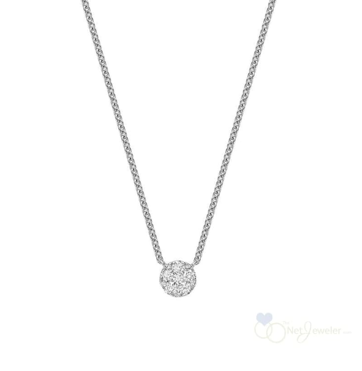 Round Cluster Diamond Pendant White Gold / 0.16CT Necklaces