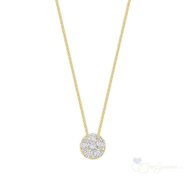 Round Illusion Set Diamond Necklace-RNB Jewellery