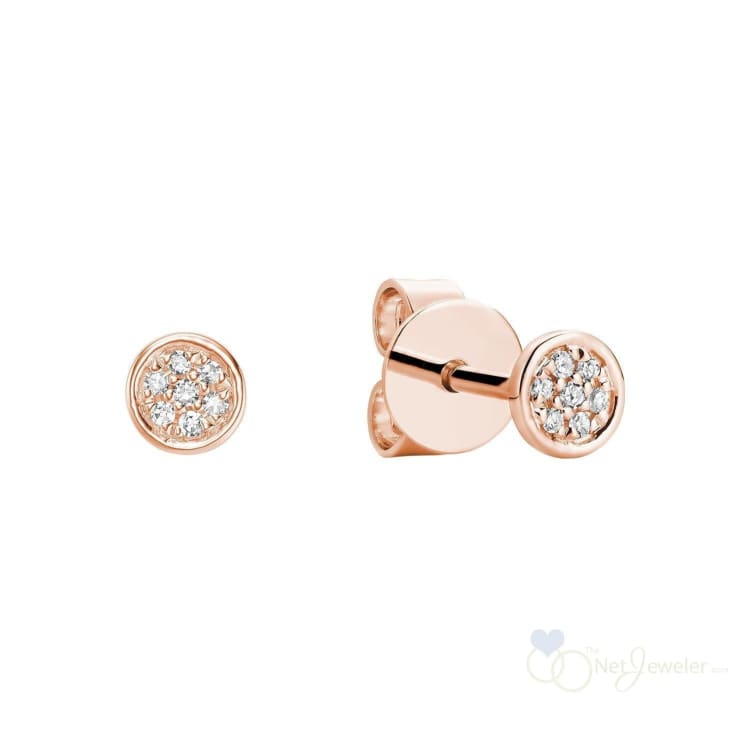 Round Cluster Diamond Stud Earrings-RNB Jewellery