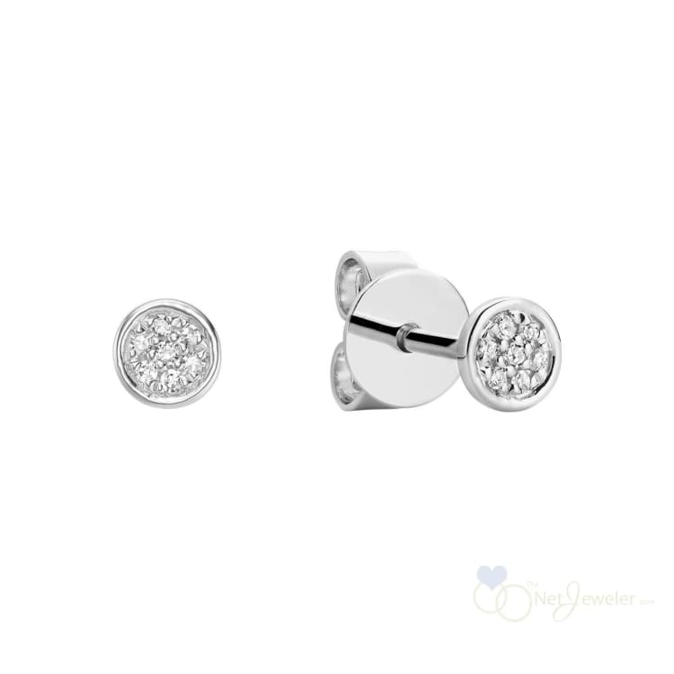 Round Cluster Diamond Stud Earrings-RNB Jewellery