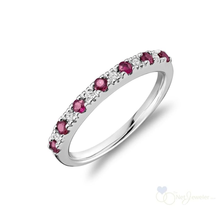 Semi Eternity Precious Stone and Diamond - thenetjeweler