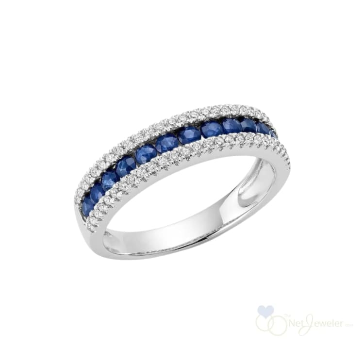 Semi Eternity Precious Stone & Diamond Ring-RNB Jewellery