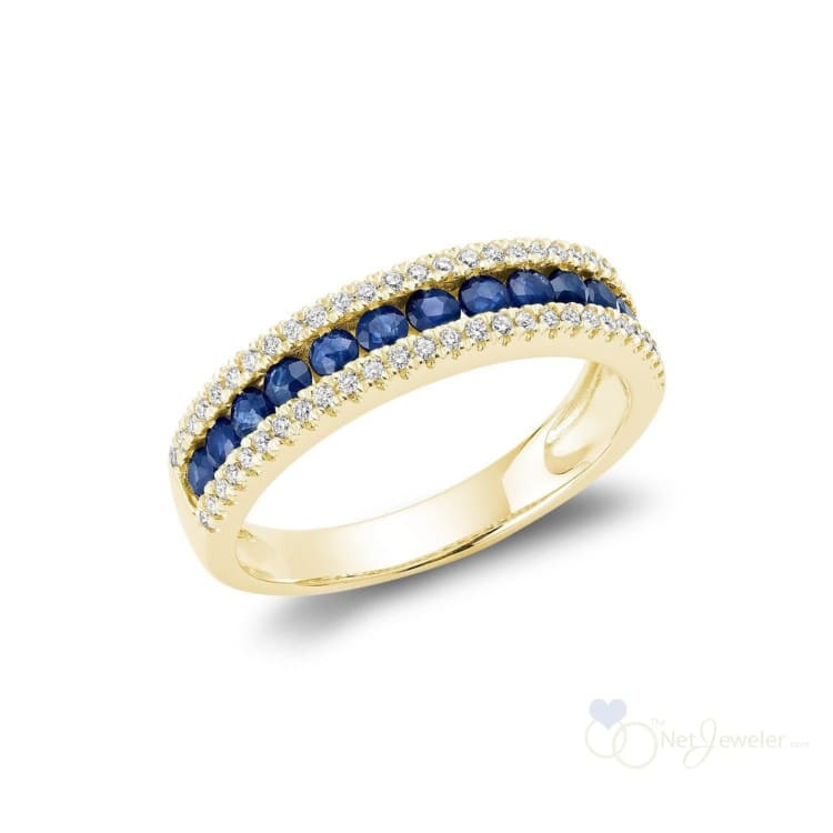 Semi Eternity Precious Stone & Diamond Ring-RNB Jewellery