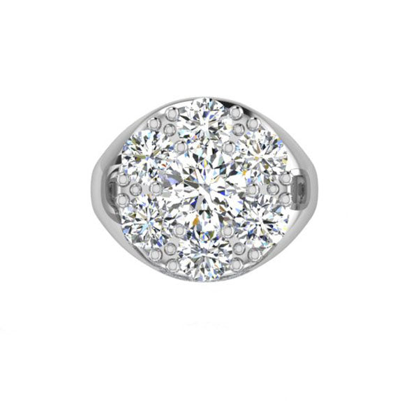 Round Signet Mens Diamond Ring - Thenetjeweler