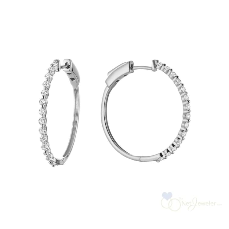 Slim Diamond Loop Earrings-RNB Jewellery