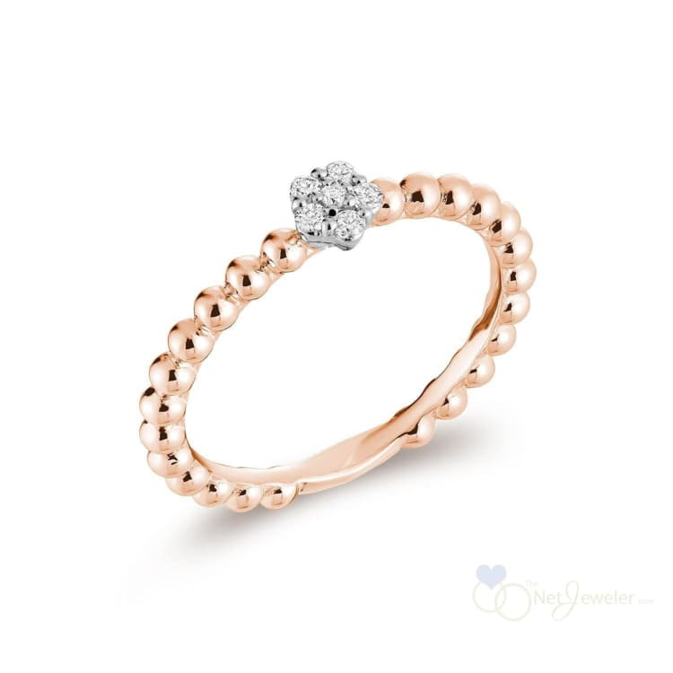 Solitaire Bead Flower Diamond Ring-RNB Jewellery