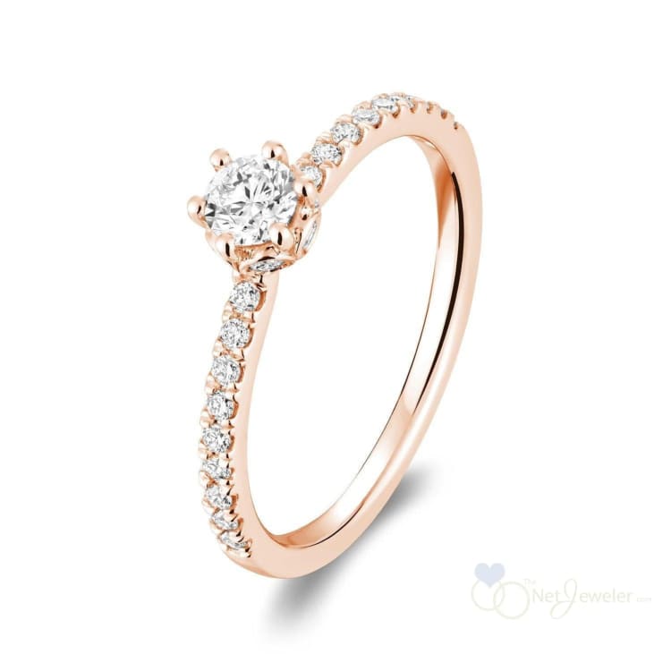 Solitaire Crown Setting Diamond Engagement Ring-RNB Jewellery