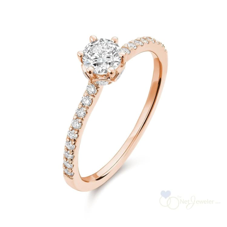 Solitaire Crown Setting Diamond Engagement Ring-RNB Jewellery
